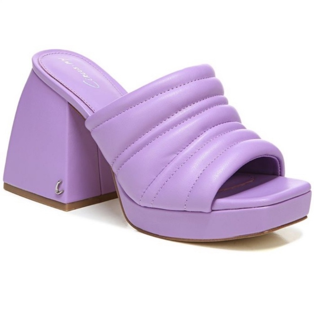 CIRCUS By Sam Edelman Marlie Lavender Puffer Chunky Platform Mules NEW